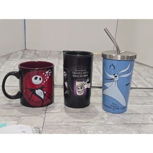The Nightmare Before Christmas Lot 3 Tumblers Mugs Mixed Lot Zero Jack Heat Reve